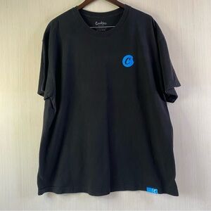 Cookies Clothing Men’s Short Sleeve Black Graphic T-Shirt with Blue Logo 2X